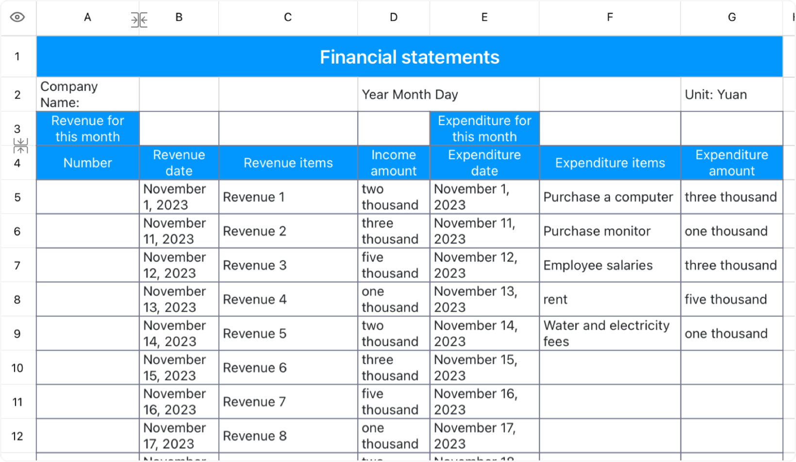 Financial statement 1 1